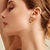 Picture of Great Value White Gold Plated Huggie Earrings with Full Guarantee