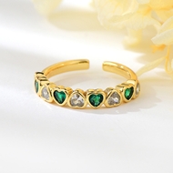 Show details for Delicate Small Green Adjustable Ring