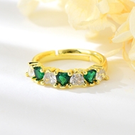 Show details for Love & Heart Gold Plated Adjustable Ring with Fast Shipping