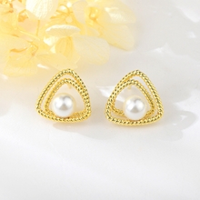 Show details for Good Quality Artificial Pearl Gold Plated Big Stud Earrings