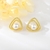 Picture of Good Quality Artificial Pearl Gold Plated Big Stud Earrings
