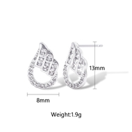 Picture of Wing Platinum Plated Big Stud Earrings with Fast Shipping