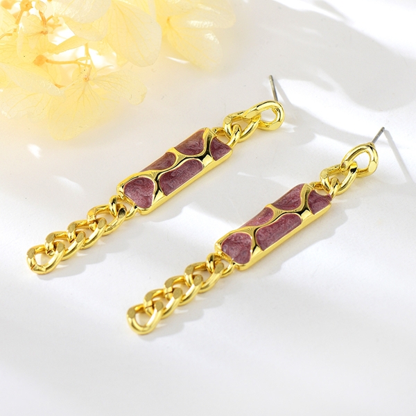 Picture of Great Enamel Gold Plated Dangle Earrings