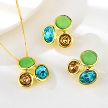 Show details for New Opal Gold Plated 2 Piece Jewelry Set