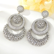 Show details for Filigree Big Copper or Brass Dangle Earrings