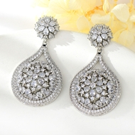 Show details for Unusual Big Flower Dangle Earrings