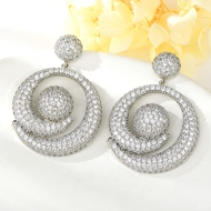 Show details for Unusual Big Copper or Brass Dangle Earrings