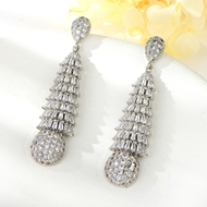 Show details for Luxury Copper or Brass Dangle Earrings of Original Design