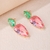 Picture of Distinctive Pink Gold Plated Dangle Earrings with Low MOQ
