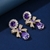 Picture of Bow Purple Dangle Earrings with Beautiful Craftmanship