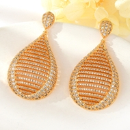 Show details for Amazing Big Gold Plated Dangle Earrings