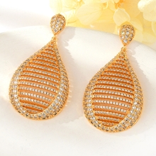 Show details for Amazing Big Gold Plated Dangle Earrings