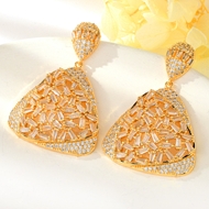 Show details for Luxury Copper or Brass Dangle Earrings with Fast Delivery