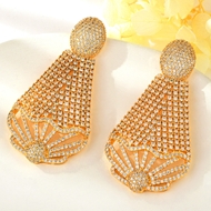 Show details for Delicate Cubic Zirconia Copper or Brass Dangle Earrings