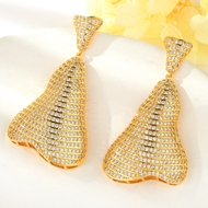 Show details for Affordable Gold Plated Copper or Brass Dangle Earrings from Trust-worthy Supplier