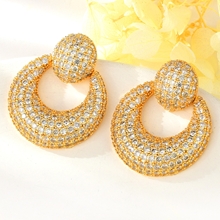 Show details for Sparkly Big Cubic Zirconia Dangle Earrings