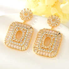 Show details for Staple Big Copper or Brass Dangle Earrings