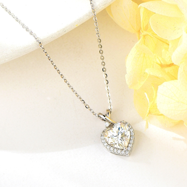 Picture of Buy Platinum Plated Love & Heart Pendant Necklace with Low Cost