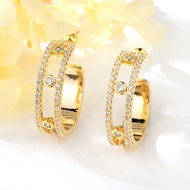 Show details for Purchase Gold Plated Cubic Zirconia Big Hoop Earrings with Wow Elements
