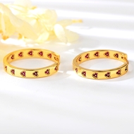 Show details for Irresistible Pink Love & Heart Huggie Earrings at Super Low Price