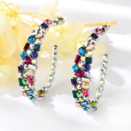 Show details for Most Popular Cubic Zirconia Platinum Plated Big Hoop Earrings