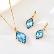 Show details for Geometric Blue 2 Piece Jewelry Set with 3~7 Day Delivery
