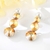 Picture of Platinum Plated Yellow Dangle Earrings Factory Supply