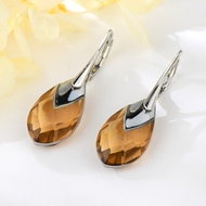Show details for Copper or Brass Platinum Plated Dangle Earrings with Full Guarantee