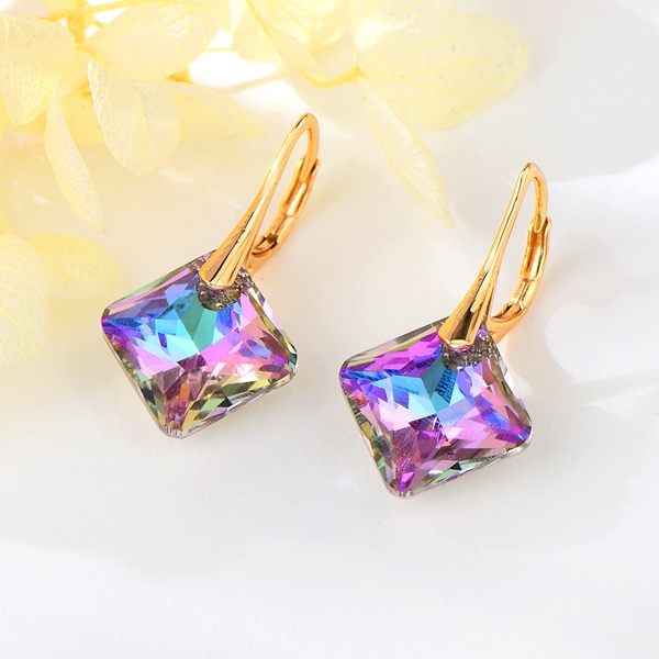 Picture of Unique Swarovski Element Geometric Dangle Earrings