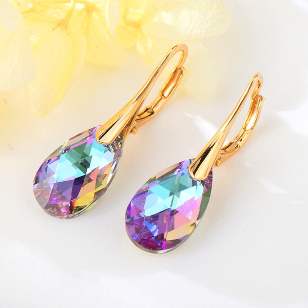 Picture of Big Swarovski Element Dangle Earrings with 3~7 Day Delivery