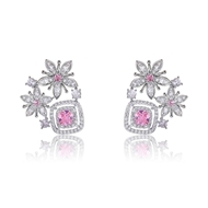 Picture of Stylish Big Platinum Plated Big Stud Earrings