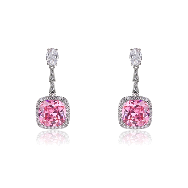 Picture of Geometric Platinum Plated Dangle Earrings with Beautiful Craftmanship