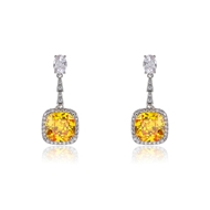 Picture of Geometric Yellow Dangle Earrings with Fast Delivery
