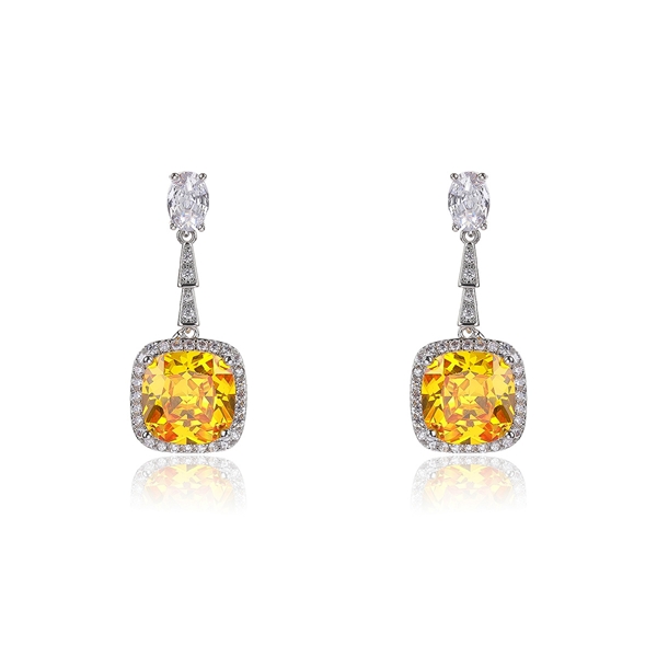 Picture of Geometric Yellow Dangle Earrings with Fast Delivery