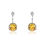 Show details for Geometric Yellow Dangle Earrings with Fast Delivery