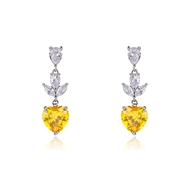 Picture of Purchase Platinum Plated Yellow Dangle Earrings Exclusive Online