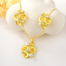 Show details for Trendy Gold Plated Artificial Pearl 2 Piece Jewelry Set with No-Risk Refund