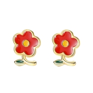Picture of Top Flower Holiday Small Hoop Earrings