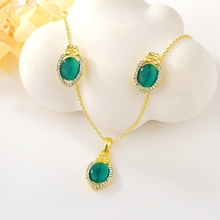 Show details for Charming Green Geometric 2 Piece Jewelry Set of Original Design