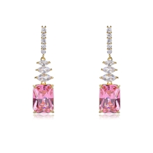 Show details for Bling Party Pink Dangle Earrings