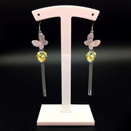 Show details for Purchase Platinum Plated Yellow Dangle Earrings Exclusive Online