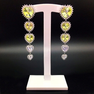 Show details for Low Cost Platinum Plated Love & Heart Dangle Earrings with Low Cost