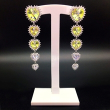 Show details for Low Cost Platinum Plated Love & Heart Dangle Earrings with Low Cost