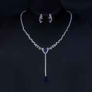 Show details for Good Cubic Zirconia Platinum Plated 2 Piece Jewelry Set Show details for Good Cubic Zirconia Platinum Plated 2 Piece Jewelry Set