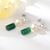 Picture of Hypoallergenic Platinum Plated Green Dangle Earrings As a Gift