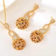 Show details for Nickel Free Copper or Brass Cubic Zirconia 2 Piece Jewelry Set with Worldwide Shipping