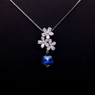 Show details for Nickel Free Platinum Plated Swarovski Element Pendant Necklace with Easy Return