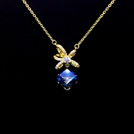Show details for Sparkling Party Blue Pendant Necklace