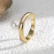 Picture of Copper or Brass White Fashion Ring with Low MOQ