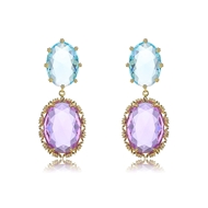 Picture of Recommended Purple Cubic Zirconia Dangle Earrings with Member Discount
